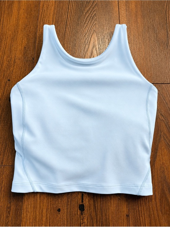 lululemon athletica Tops - Lululemon Light Blue Longline Sports Bra Crop Tank Top Women’s Size 0